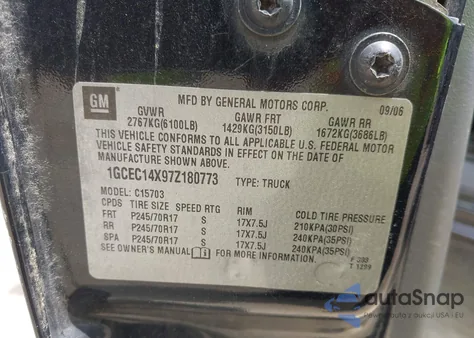 2007 Chevrolet Silverado 1500 Classic Work Truck из США, поврежденный, VIN 1GCEC14X97Z180773